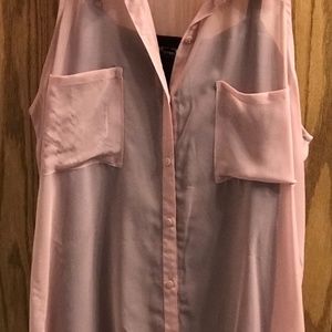 NEW WITHOUT TAGS DECREE pink sleeveless sheer blou